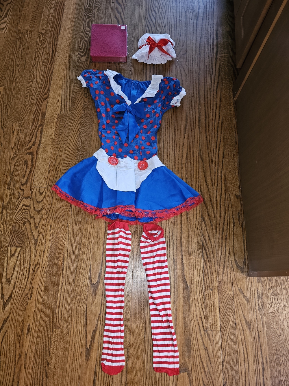 Leg Avenue Raggedy Ann Women’s Costume Size M/L Dress Wig Bonnet Hat & Striped S